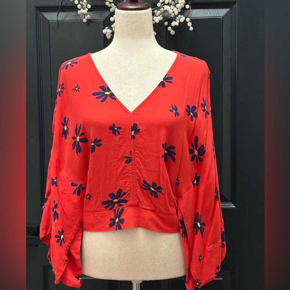 Floral Orange and Blue Women's Brazilian Top